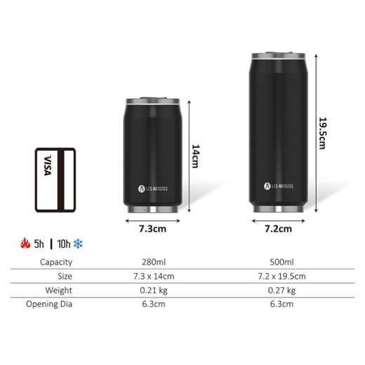 Les artistes termos limenka inox black 500 ml 3
