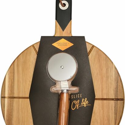 Gentlemens hardware okrugla daska s rezačem za pizzu