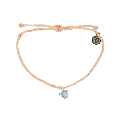 Pura vida narukvica silver charm sea turtle blush