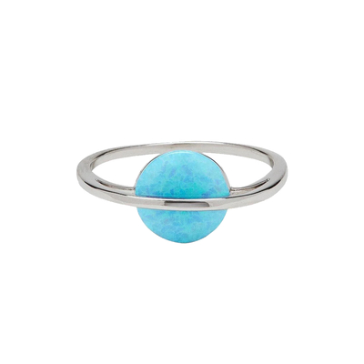 Pura vida prsten silver opal saturn blue vel. 7