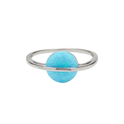 Pura vida prsten silver opal saturn blue vel. 7