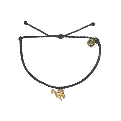 Pura vida narukvica gold charm llama black