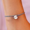 Pura vida narukvica white opal saturn silver smoke blue 1