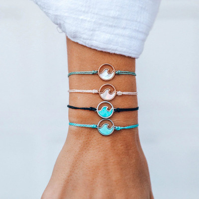 Pura vida narukvica stone wave silver crystal blue 1