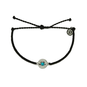 Pura vida narukvica gemstone eye coin silver black