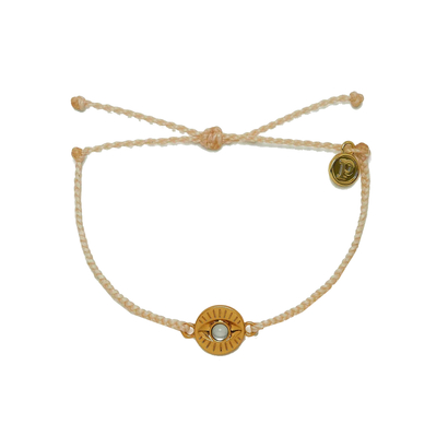 Pura vida narukvica gemstone eye coin gold vanilla