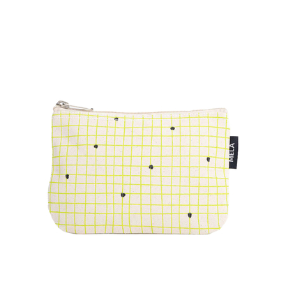 Melawear kozmetička torbica mala greige grid print