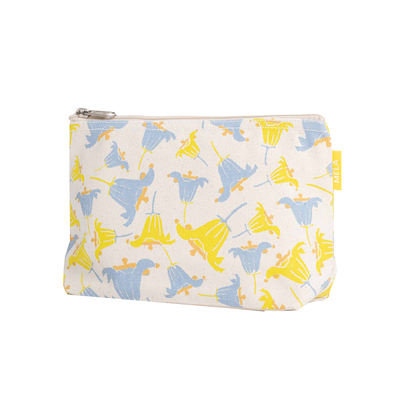 Melawear kozmetička torbica velika greige bellflower print