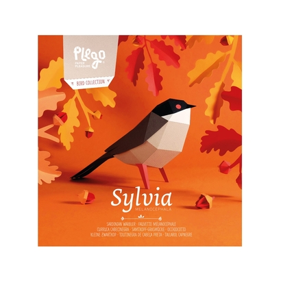 Plego 3d papirnata figura crnoglava grmuša (sylvia melanocephala)