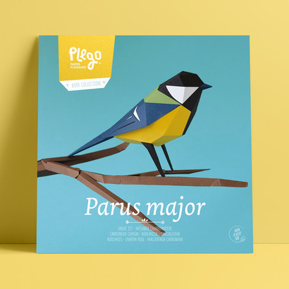 Plego 3d papirnata figura velika sjenica (parus major)