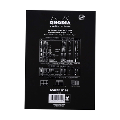 Clf rhodia blok dot a5 crni 2