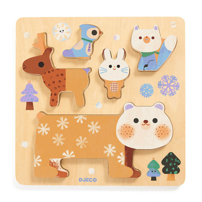 Djeco drvene puzzle woody stack 1