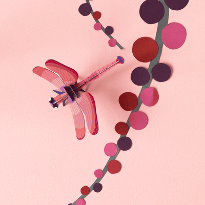 Zidni dekor ruby dragonfly mali 2