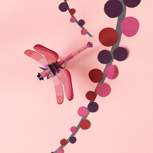 Zidni dekor ruby dragonfly mali 2