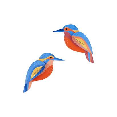 Zidni dekor garden bird kingfishers