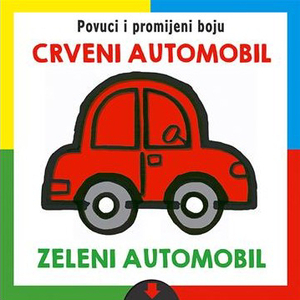 Crveni automobil zeleni automobil
