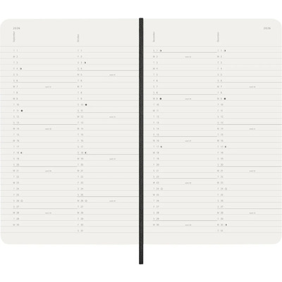 Moleskine mjesečni planer 2026. meke korice crni 13x21cm 1