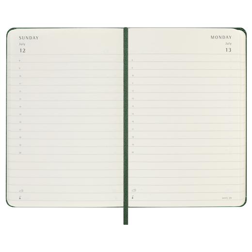 Moleskine dnevni planer 2026. tvrde korice zeleni 9x14cm 2