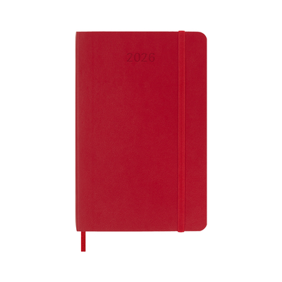 Moleskine dnevni planer 2026. meke korice crveni 9x14cm