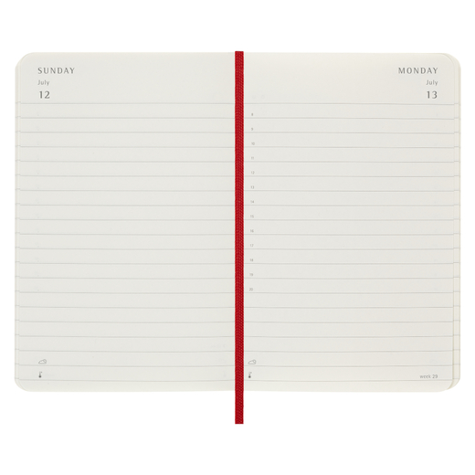 Moleskine dnevni planer 2026. meke korice crveni 9x14cm 2