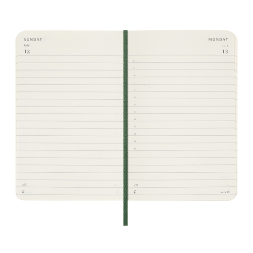 Moleskine dnevni planer 2026. meke korice zeleni 9x14cm 2