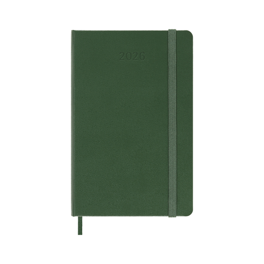 Moleskine dnevni planer 2026. tvrde korice zeleni 9x14cm