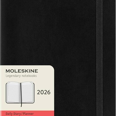 Moleskine planer dnevni meke korice 13x21 cm crni 2026