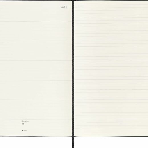 Moleskine planer tjedni tvrde korice 19x25 cm crni 20263