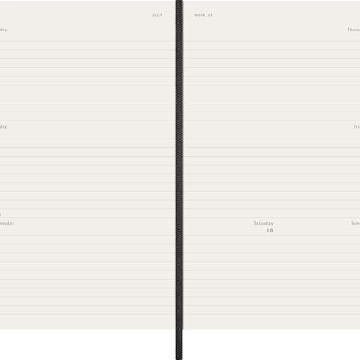 Moleskine planer tjedni horiz.meke korice 13x21 cm crni 20263