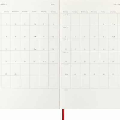 Moleskine planer tjedni meke korice 13x21 cm crveni 20264