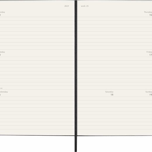 Moleskine planer tjedni horiz.tvrde korice 13x21cm crni 20263