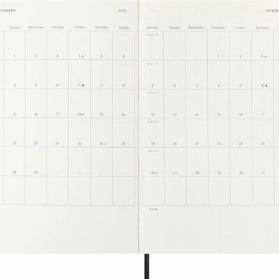 Moleskine planer tjedni horiz.meke korice 13x21 cm crni 20264