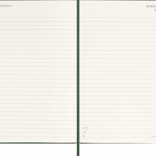 Moleskine planer dnevni tvrde korice 13x21 cm zeleni 20263