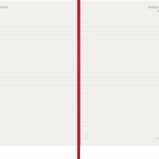 Moleskine planer dnevni meke korice 13x21 cm crveni 20263