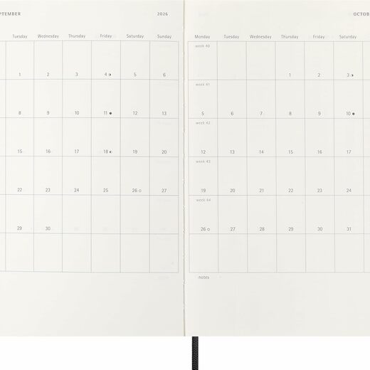 Moleskine planer dnevni meke korice 13x21 cm crni 20264