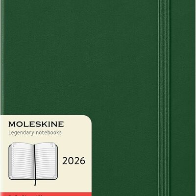 Moleskine planer dnevni tvrde korice 13x21 cm zeleni 2026