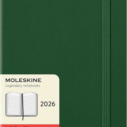 Moleskine planer dnevni tvrde korice 13x21 cm zeleni 2026