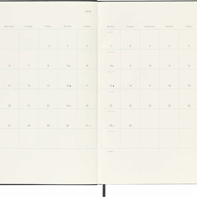 Moleskine planer tjedni tvrde korice 19x25 cm crni 20264