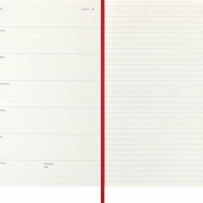Moleskine planer tjedni meke korice 13x21 cm crveni 20263