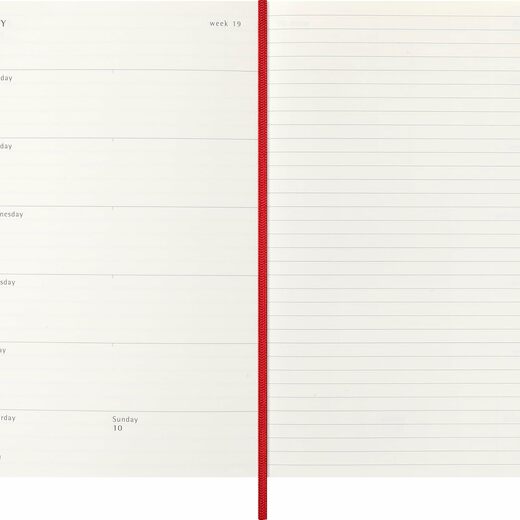 Moleskine planer tjedni meke korice 13x21 cm crveni 20263