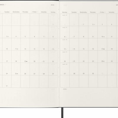 Moleskine planer dnevni tvrde korice 13x21 cm crni 20264