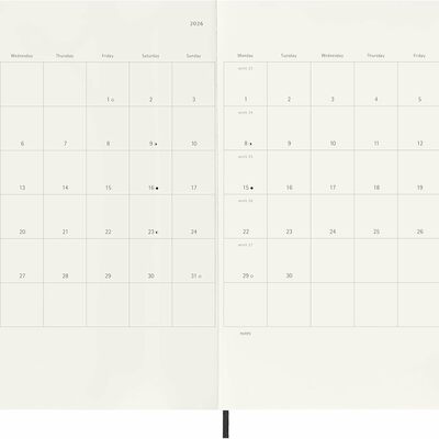 Moleskine planer tjedni meke korice 19x25 cm crni 20264