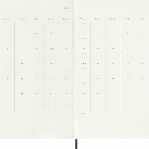 Moleskine planer tjedni meke korice 19x25 cm crni 20264