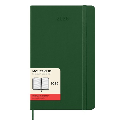 Moleskine planer dnevni tvrde korice 13x21 cm zeleni 2026