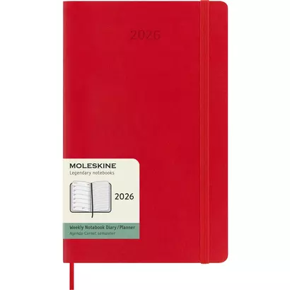 Moleskine planer tjedni meke korice 13x21 cm crveni 2026