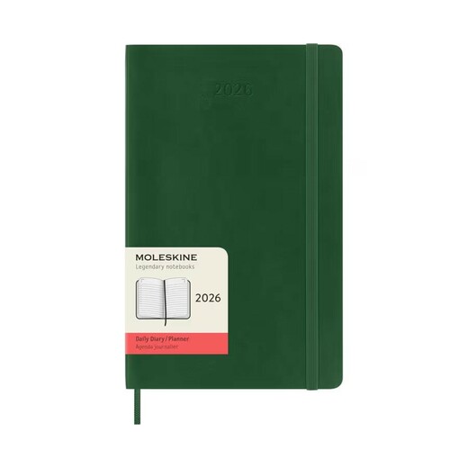 Moleskine planer dnevni meke korice 13x21 cm zeleni 2026