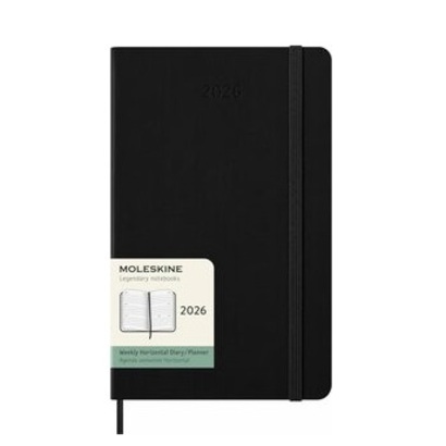 Moleskine planer tjedni horiz.tvrde korice 13x21cm crni 2026