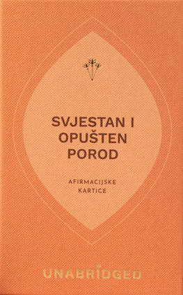 Afirmacijske kartice svjestan i opušten porod
