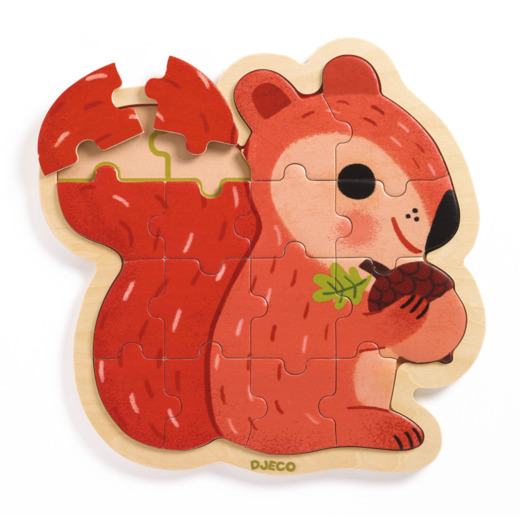 Djeco drvene puzzle vjeverica 1