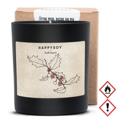 Happysoy mirisna svijeća crna art collection božikovina